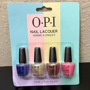 O.P.I 4pk Mini Nail Lacquer Set, NEW